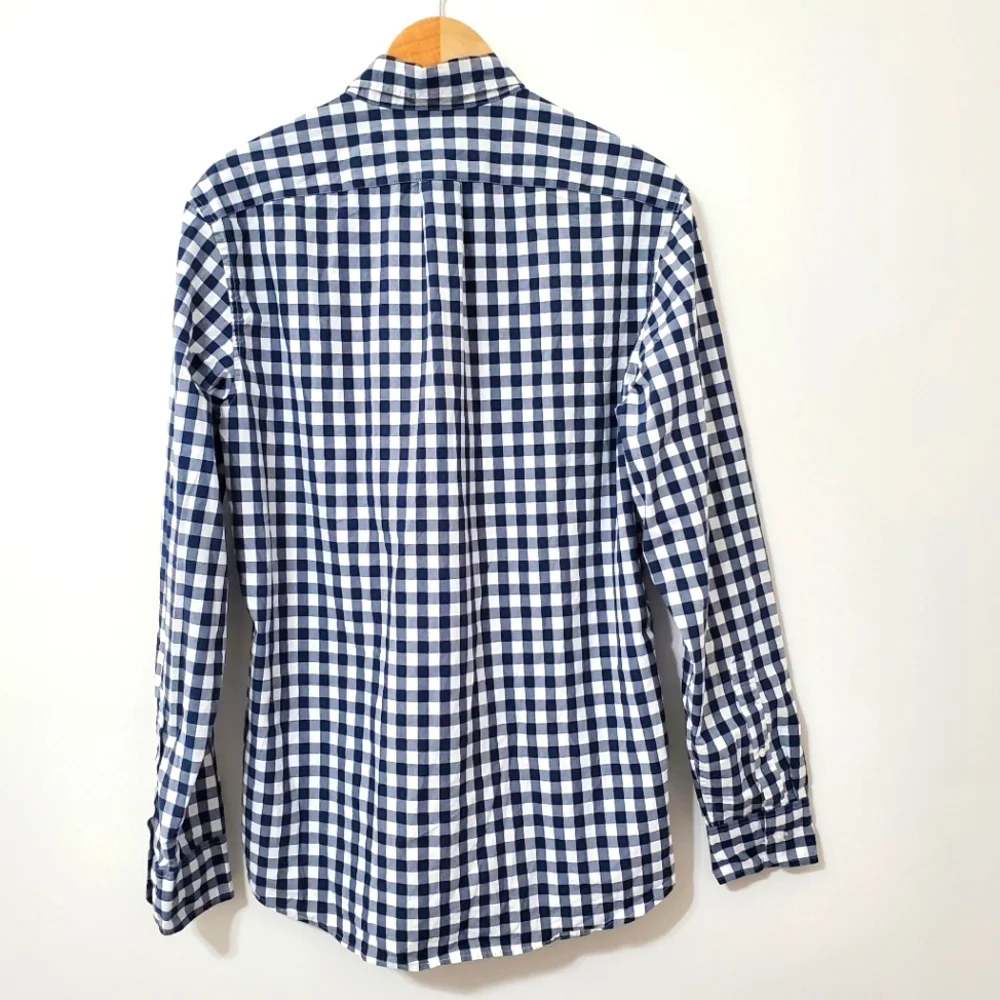 J. Crew Long Sleeve Button Down Shirt Blue Plaid Mens Medium